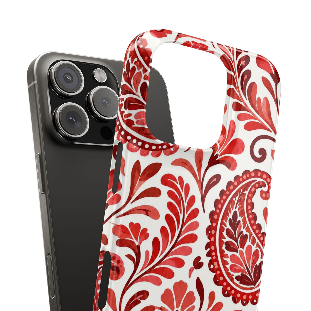 Red Paisley Pattern — Slim iphone Case