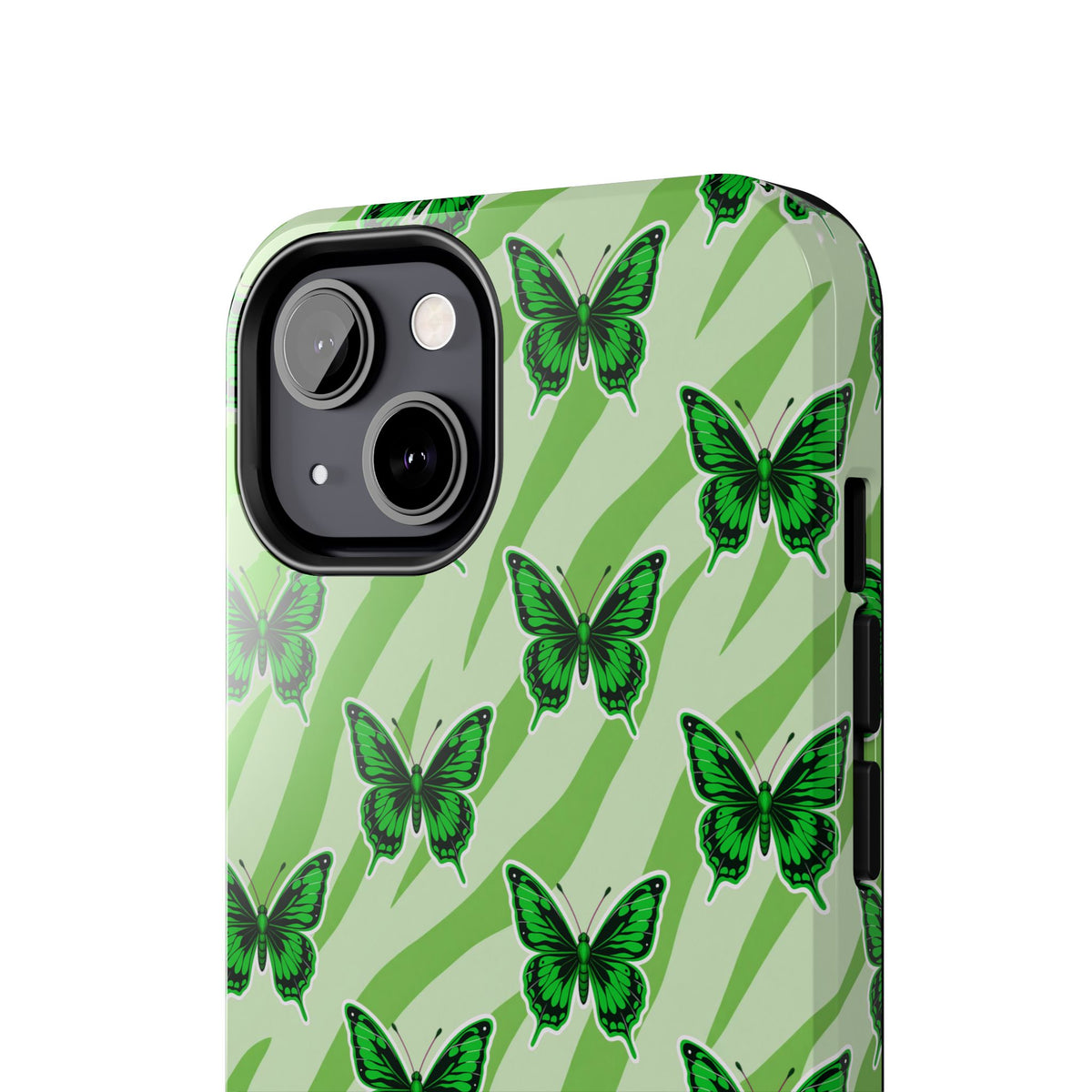 Green Butterfly and Zebra —Tough Phone Case