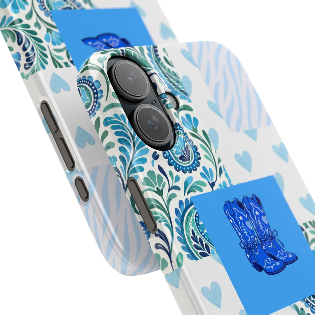 Blue Boot Multi Pattern  – Slim iphone Case