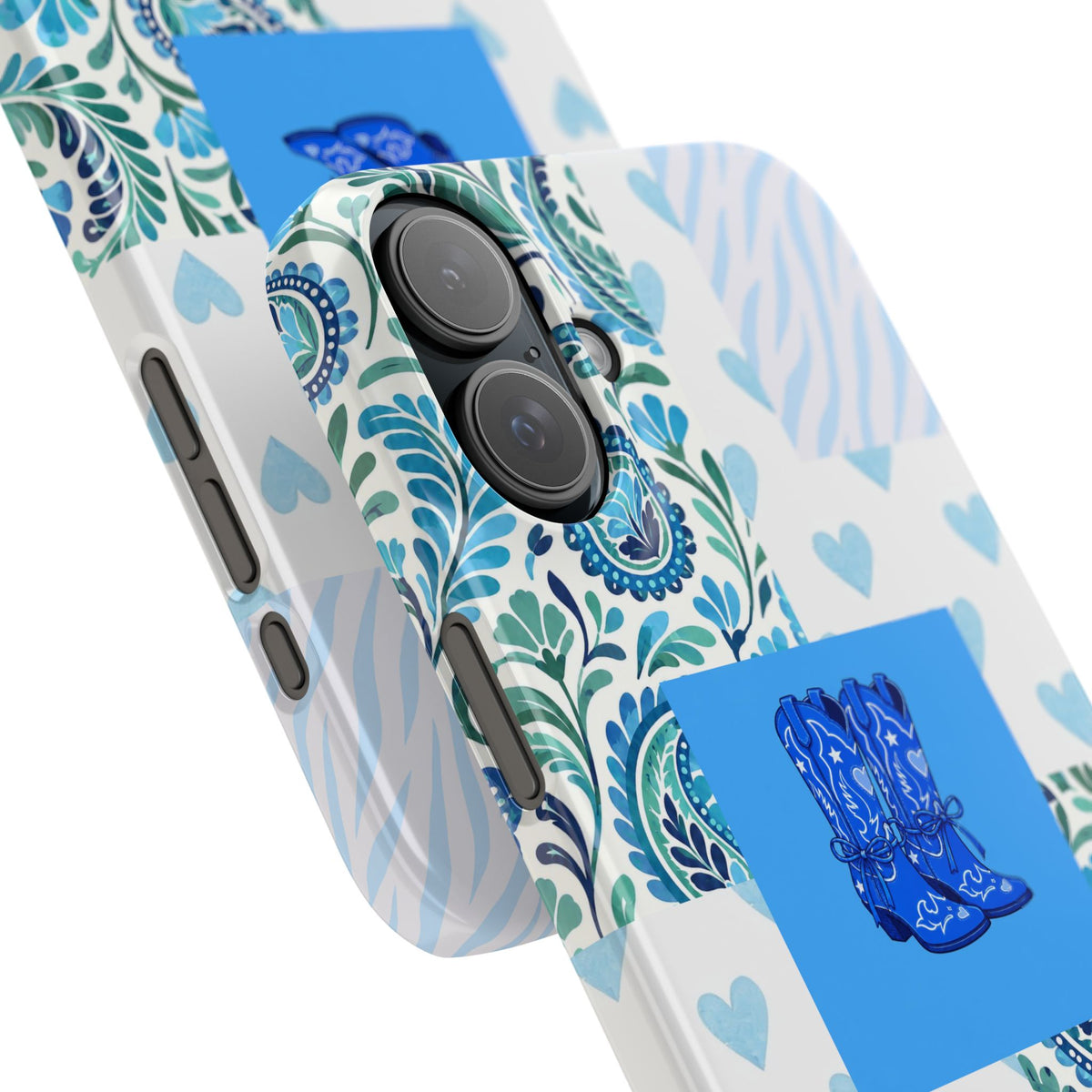 Blue Boot Multi Pattern  – Slim iphone Case