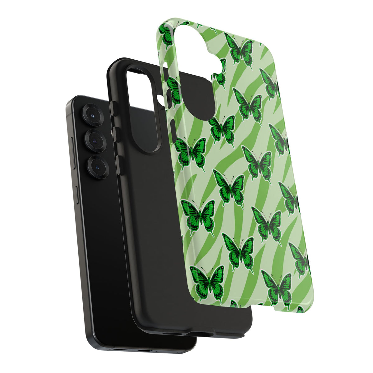 Green Butterfly and Zebra —Tough Phone Case