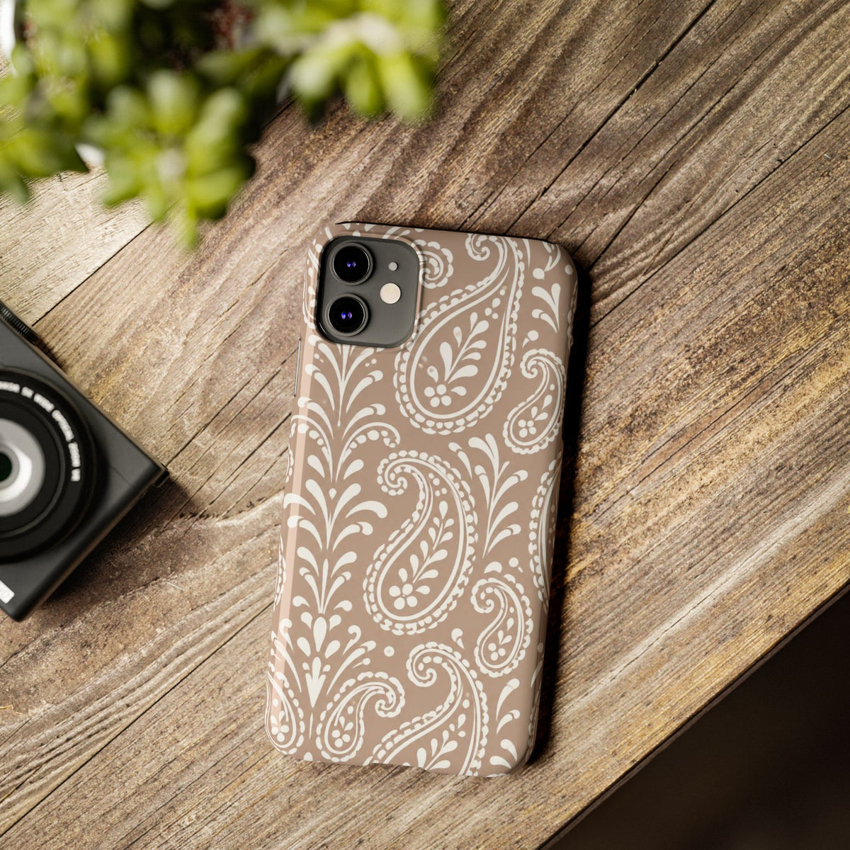 Beige Paisley — Slim iphone Case