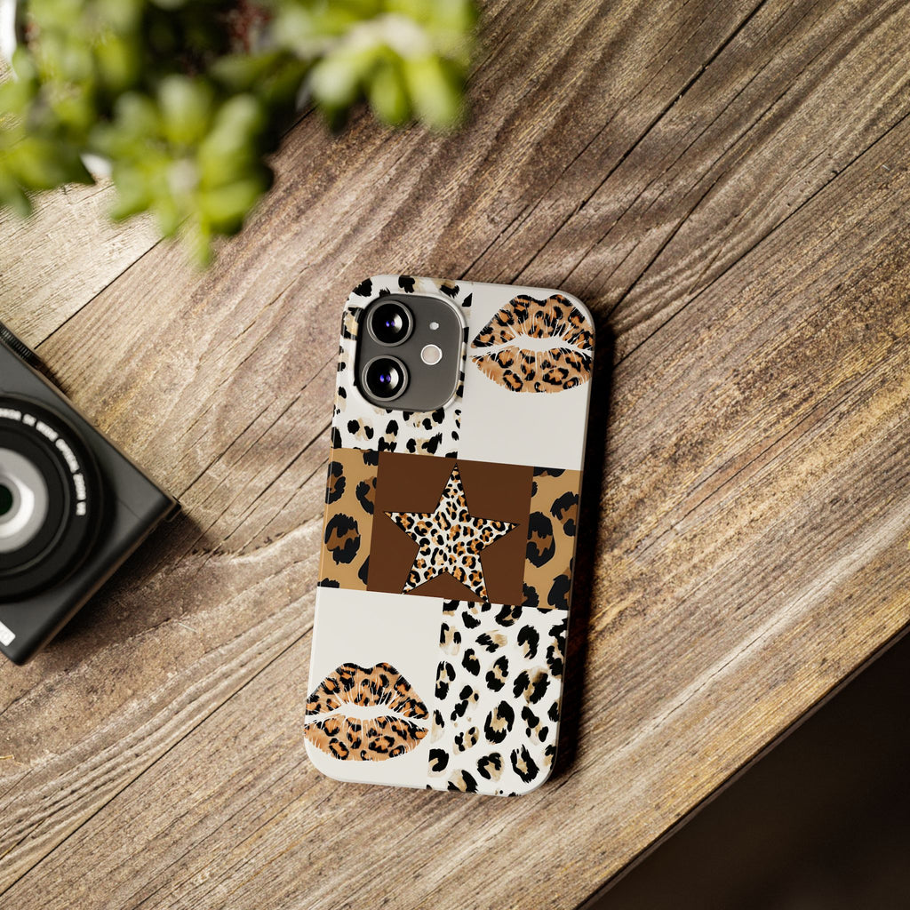Leopard Kiss Patchwork—  Slim iphone Case
