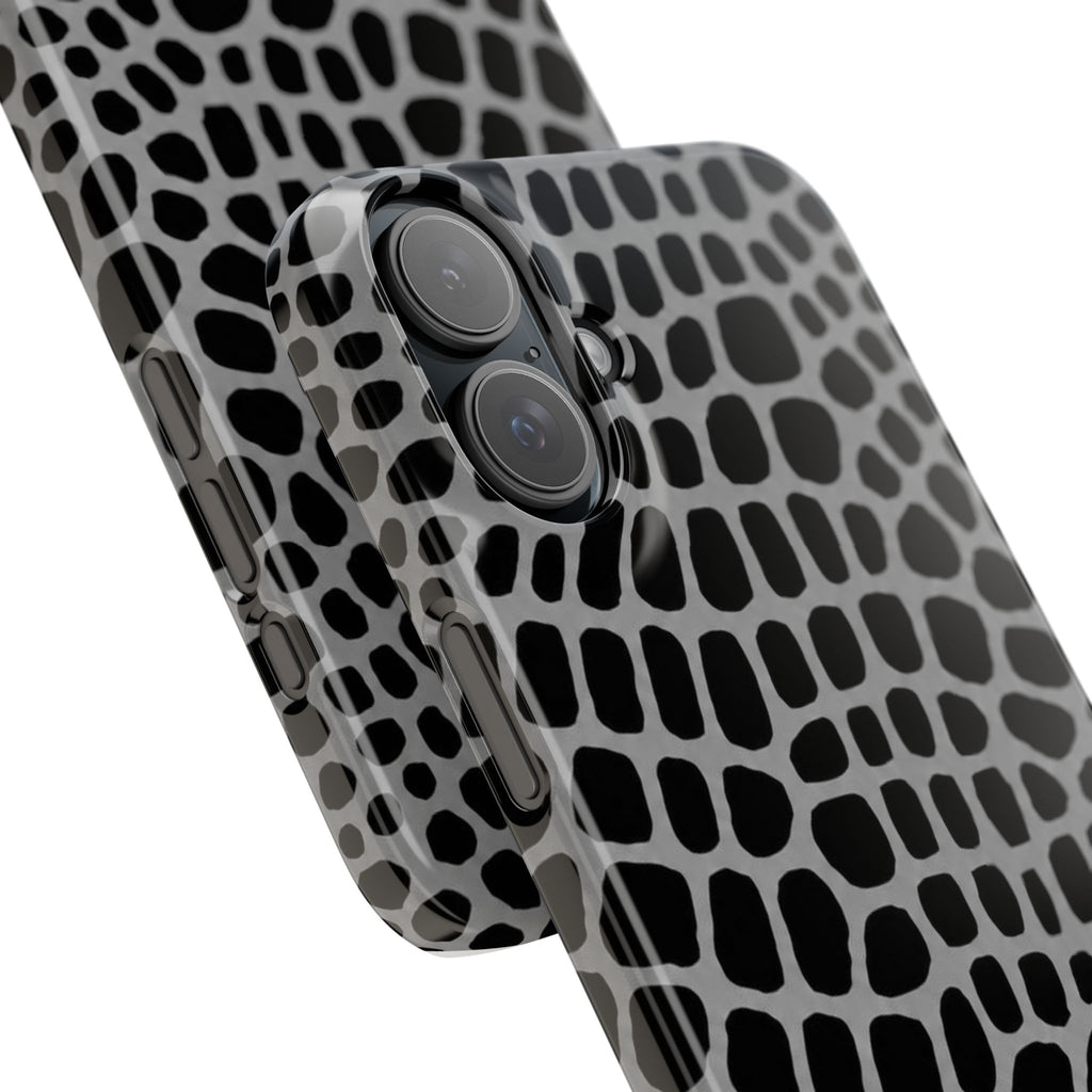 Black & Grey Gator - Slim iphone Case