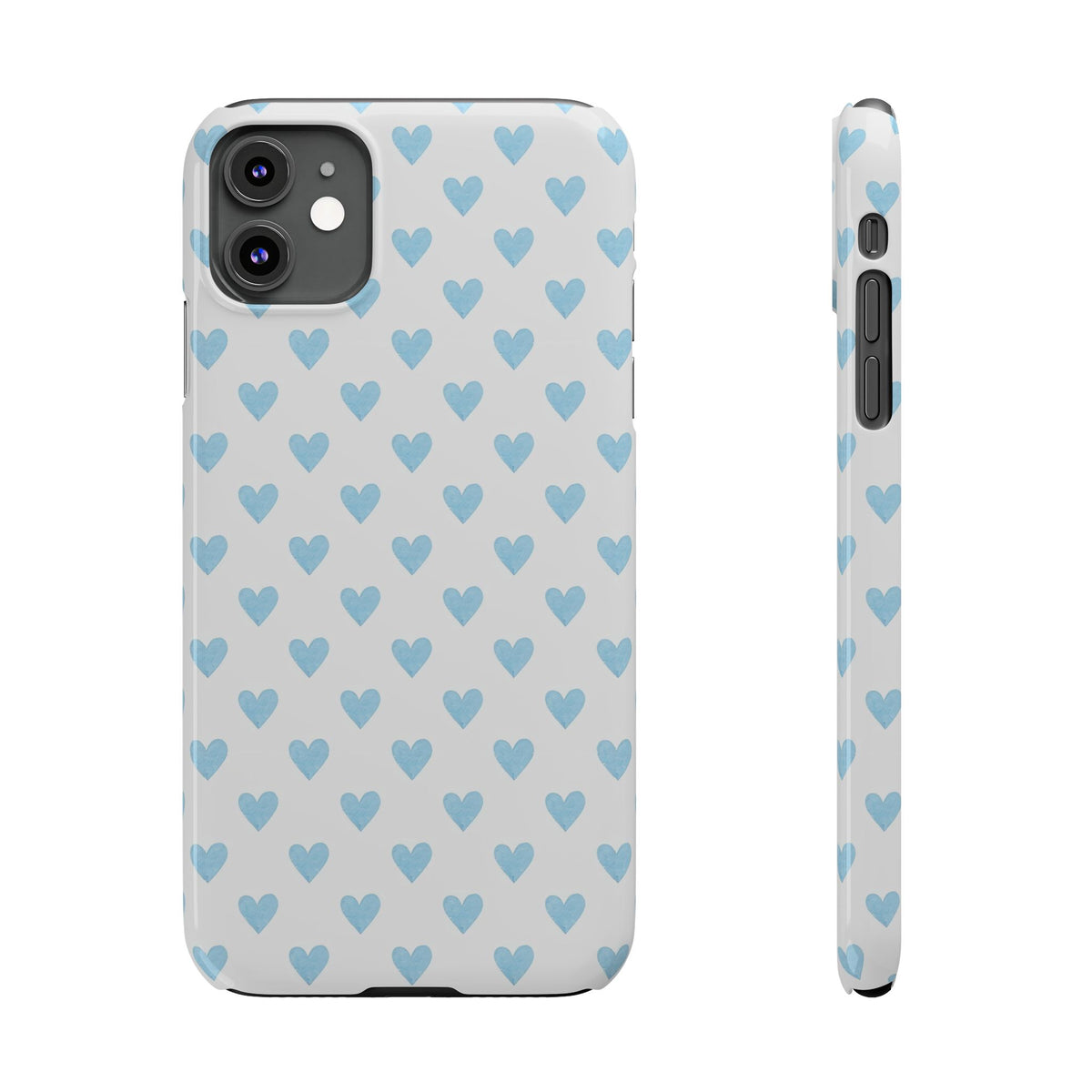 Blue Heart Pattern - Slim iphone Case
