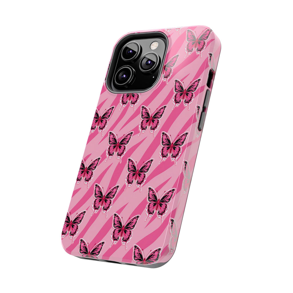Pink Butterfly and Zebra— Tough Phone Case