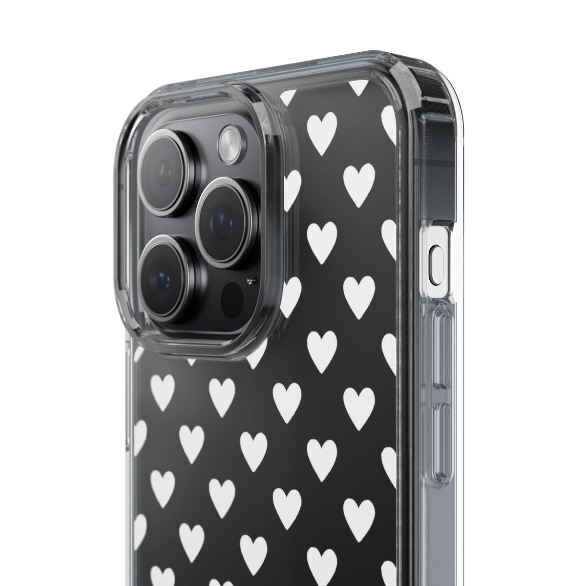 White Heart Pattern — Clear Phone Case
