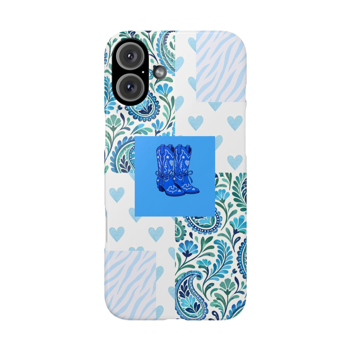 Blue Boot Multi Pattern  – Slim iphone Case