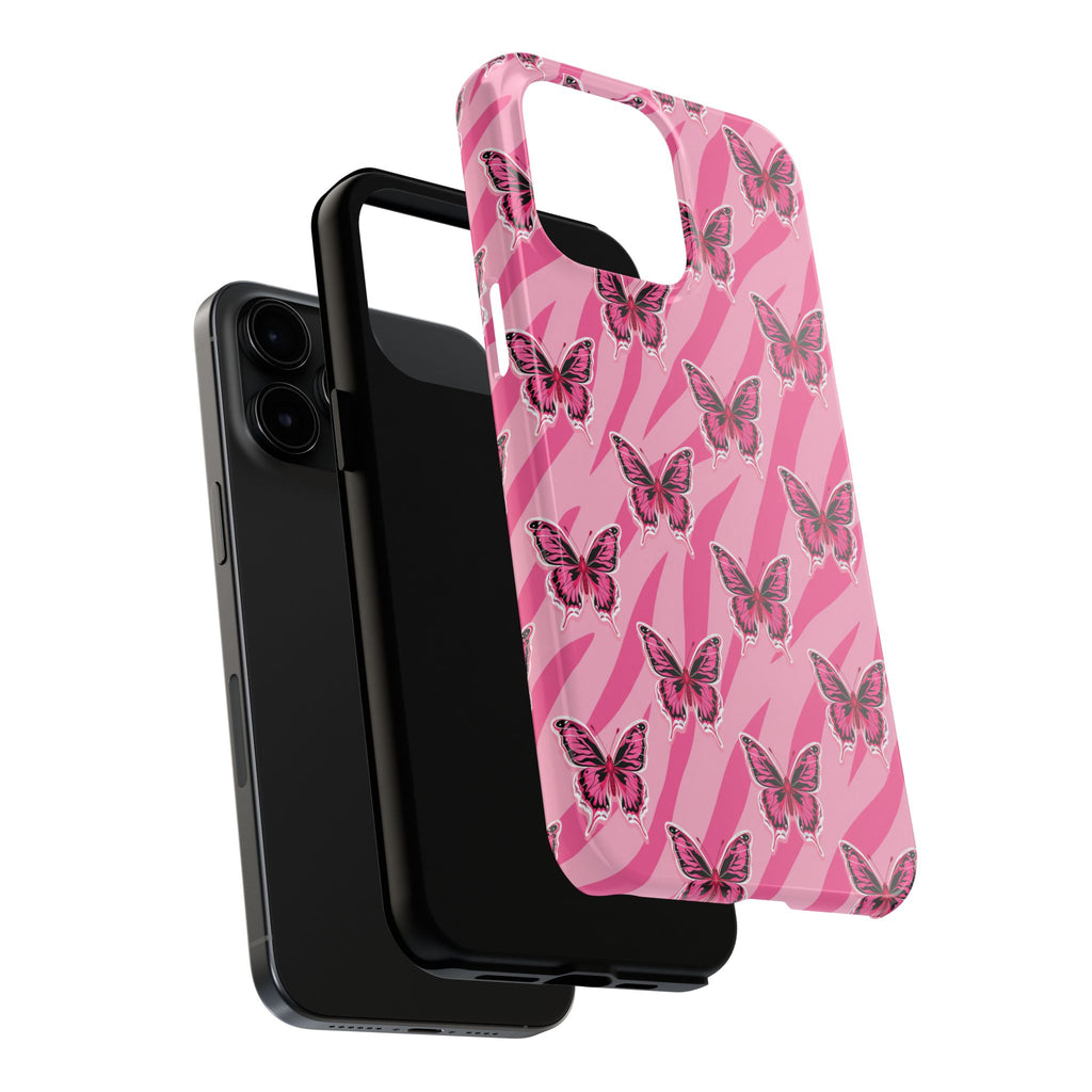 Pink Butterfly and Zebra— Tough Phone Case