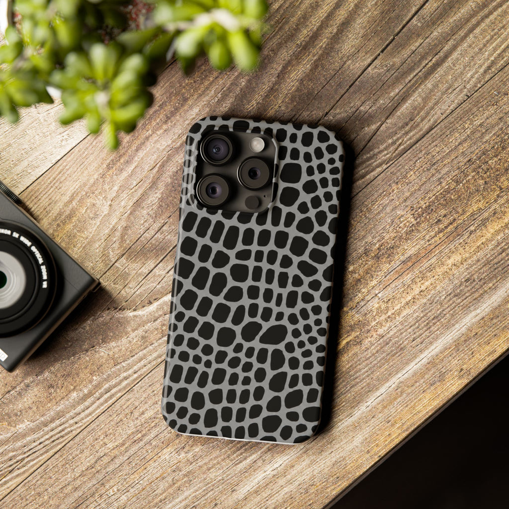 Black & Grey Gator - Slim iphone Case