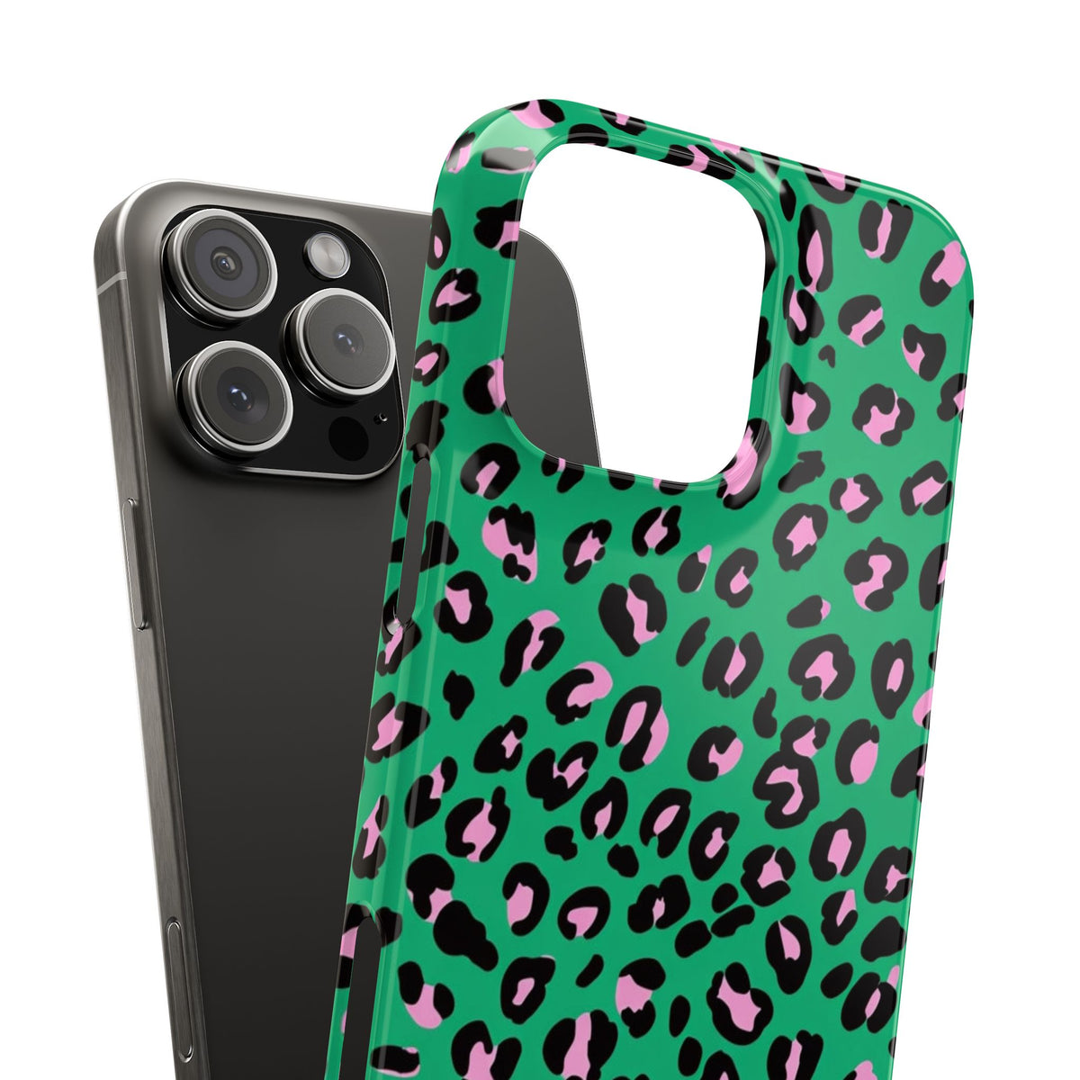 Green & Pink Leopard — Slim iphone Case
