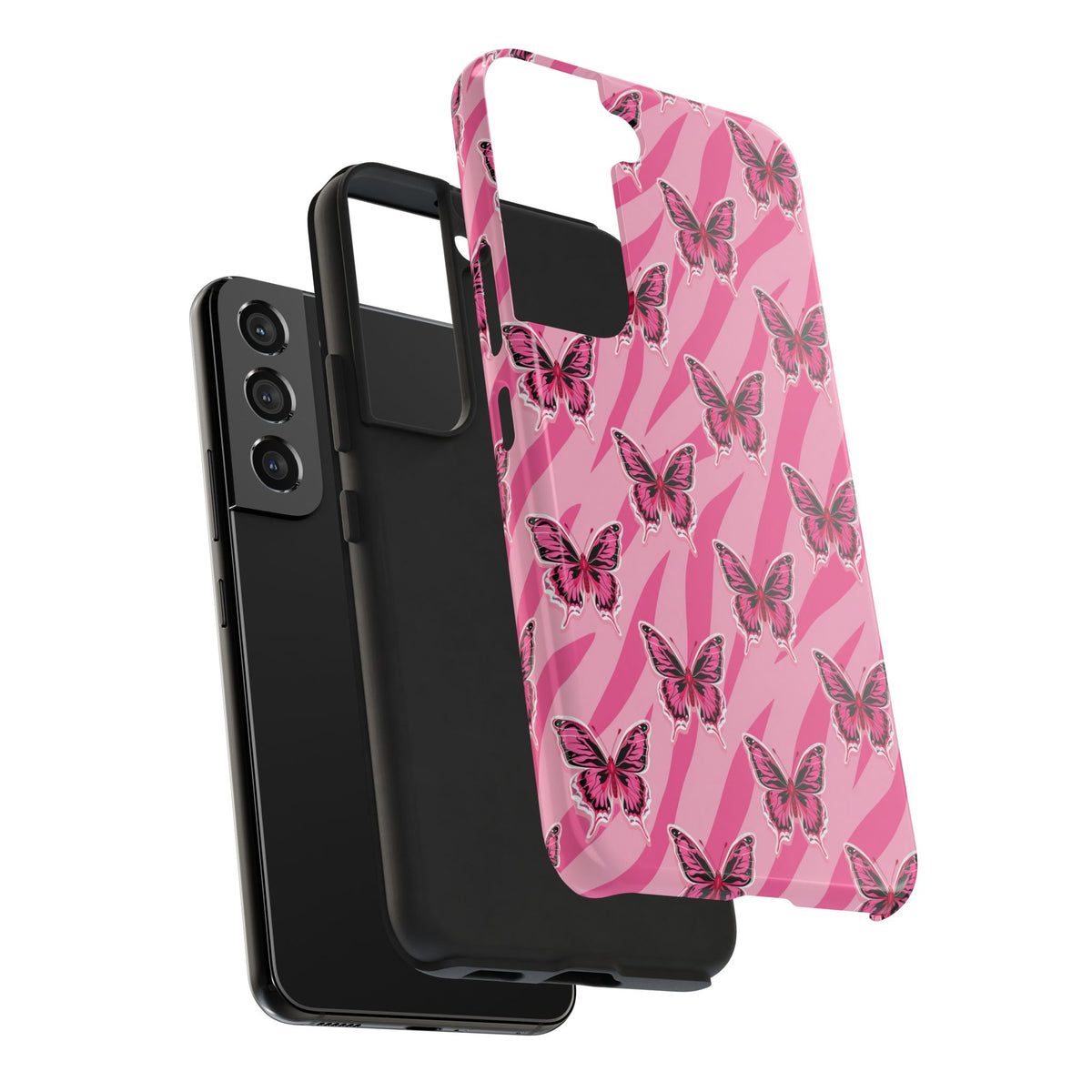 Pink Butterfly and Zebra— Tough Phone Case
