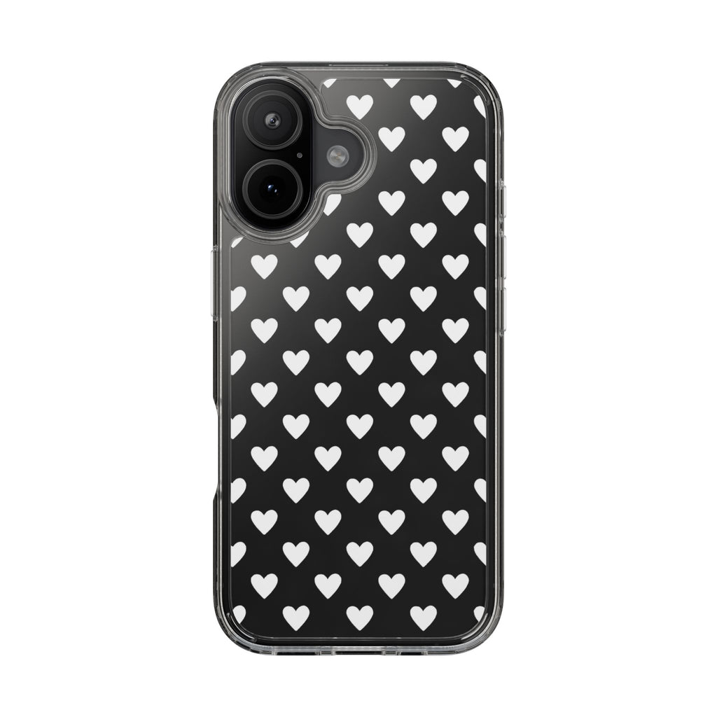 White Heart Pattern — Clear Phone Case