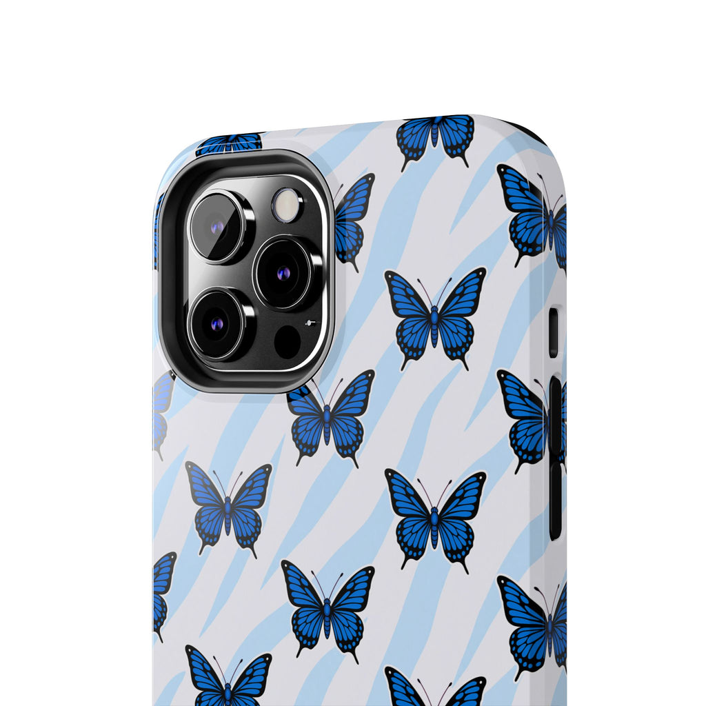 Blue Butterfly and Zebra— Tough Phone Case