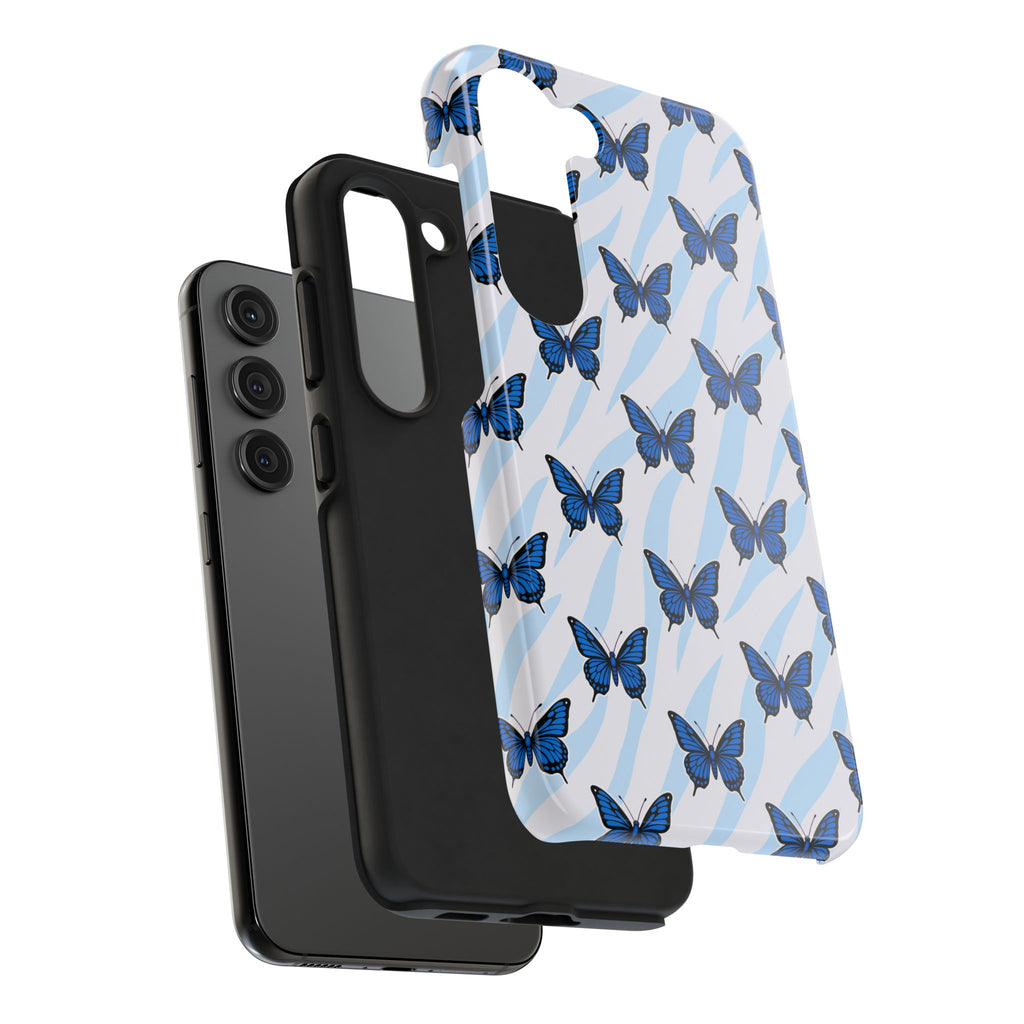 Blue Butterfly and Zebra— Tough Phone Case