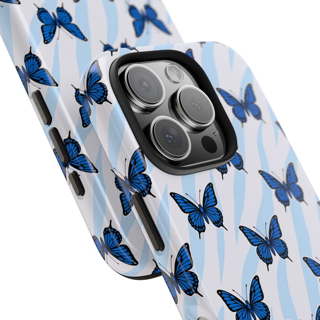 Blue Butterfly and Zebra— Tough Phone Case