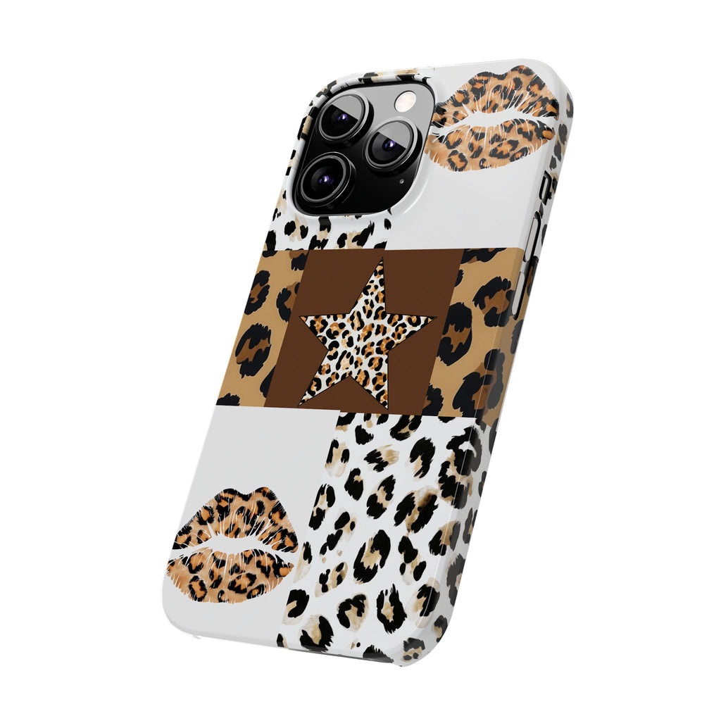 Leopard Kiss Patchwork—  Slim iphone Case