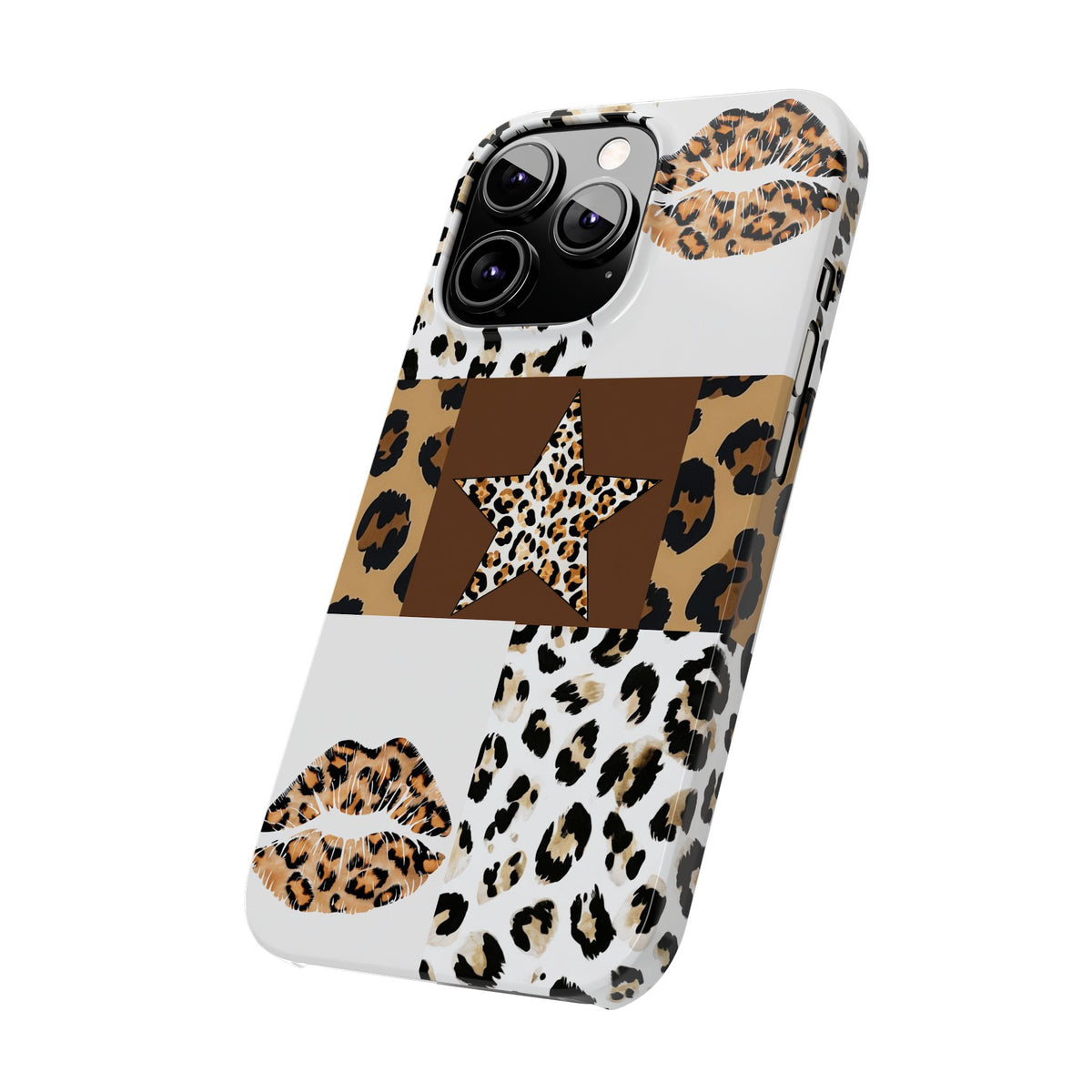 Leopard Kiss Patchwork—  Slim iphone Case
