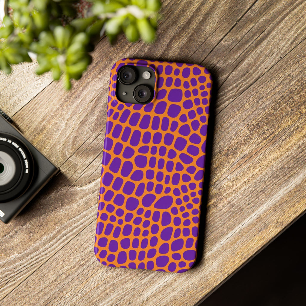 Purple & Orange Gator — Slim iphone Case