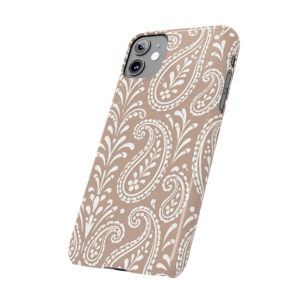 Beige Paisley — Slim iphone Case