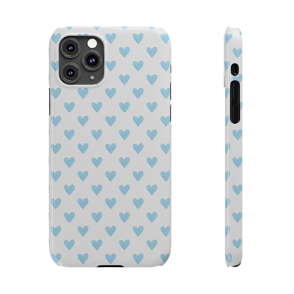 Blue Heart Pattern - Slim iphone Case