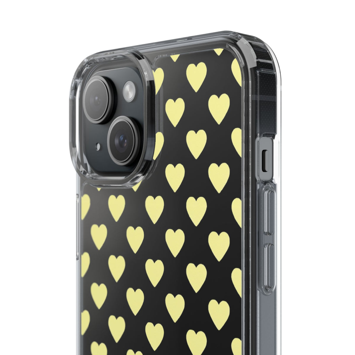 Yellow Heart Pattern — Clear Phone Case