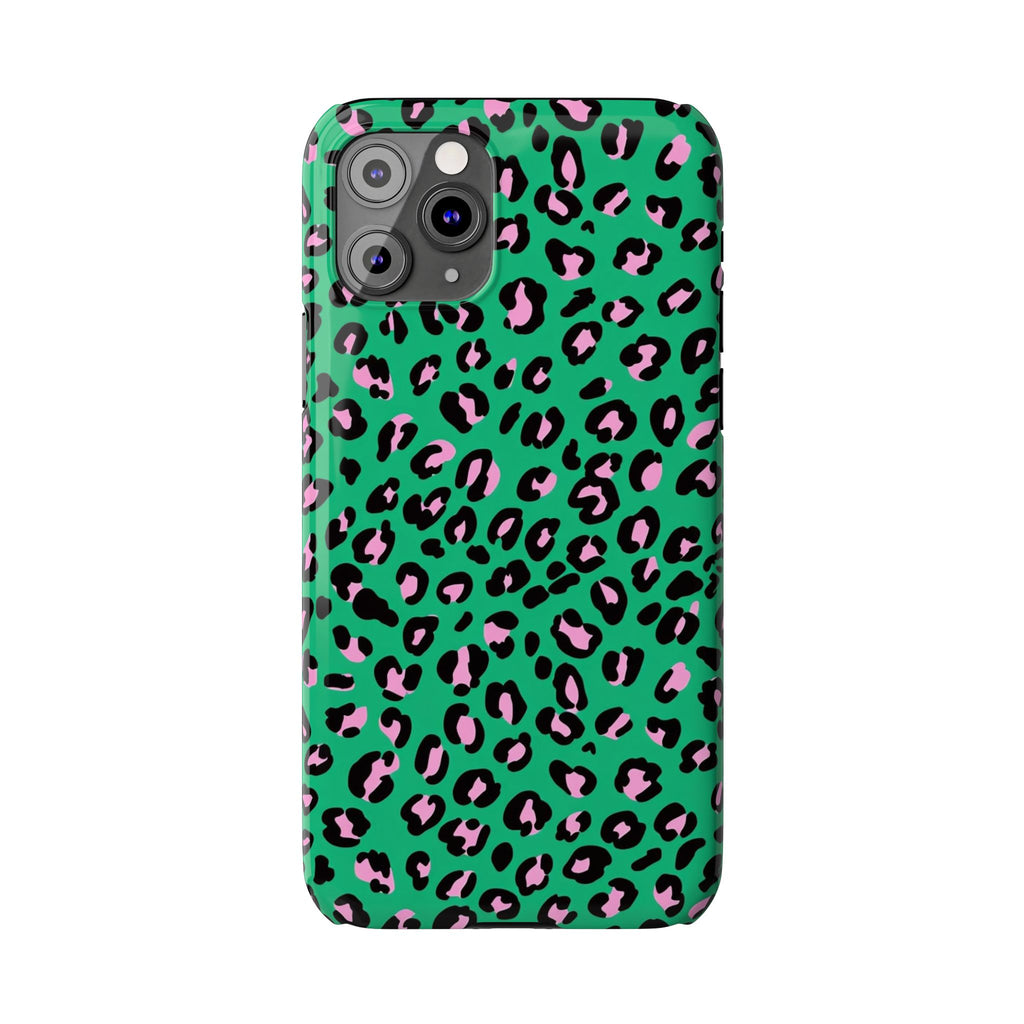 Green & Pink Leopard — Slim iphone Case