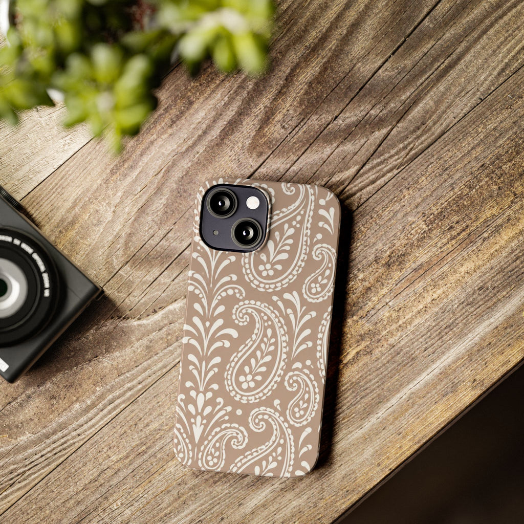 Beige Paisley — Slim iphone Case
