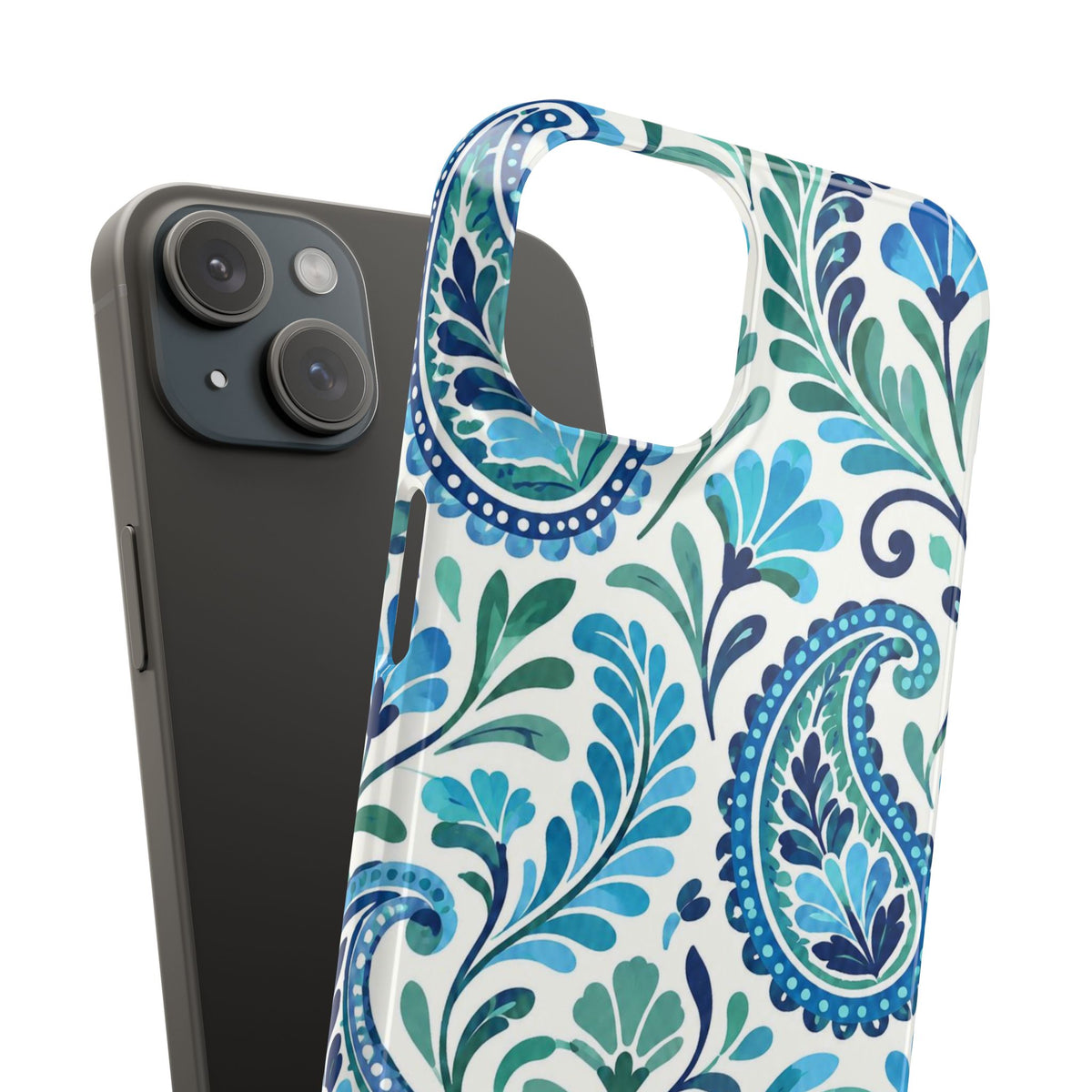 Blue Paisley Pattern— Slim Case for iPhone