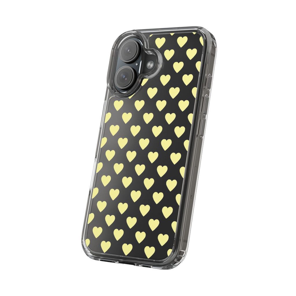 Yellow Heart Pattern — Clear Phone Case