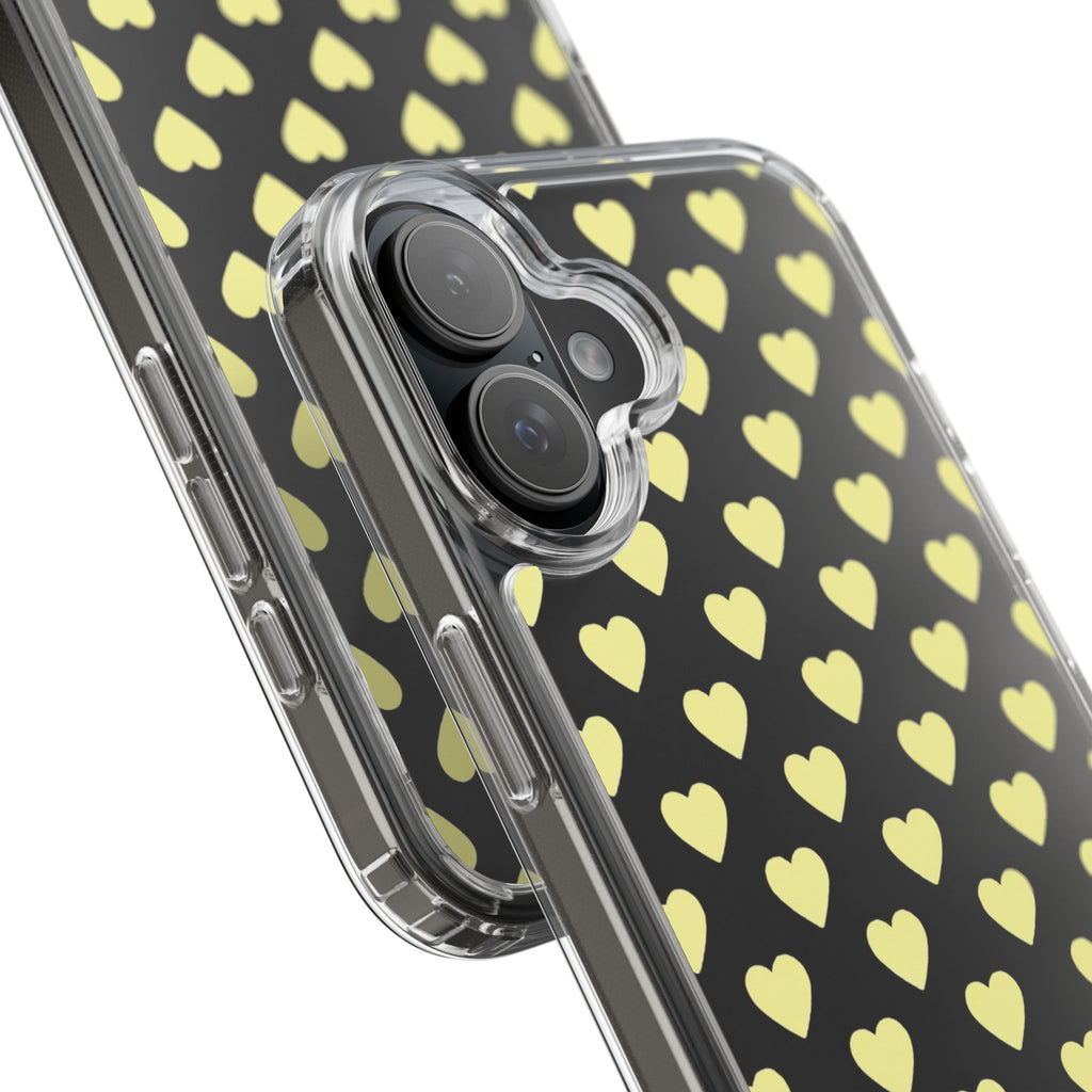 Yellow Heart Pattern — Clear Phone Case