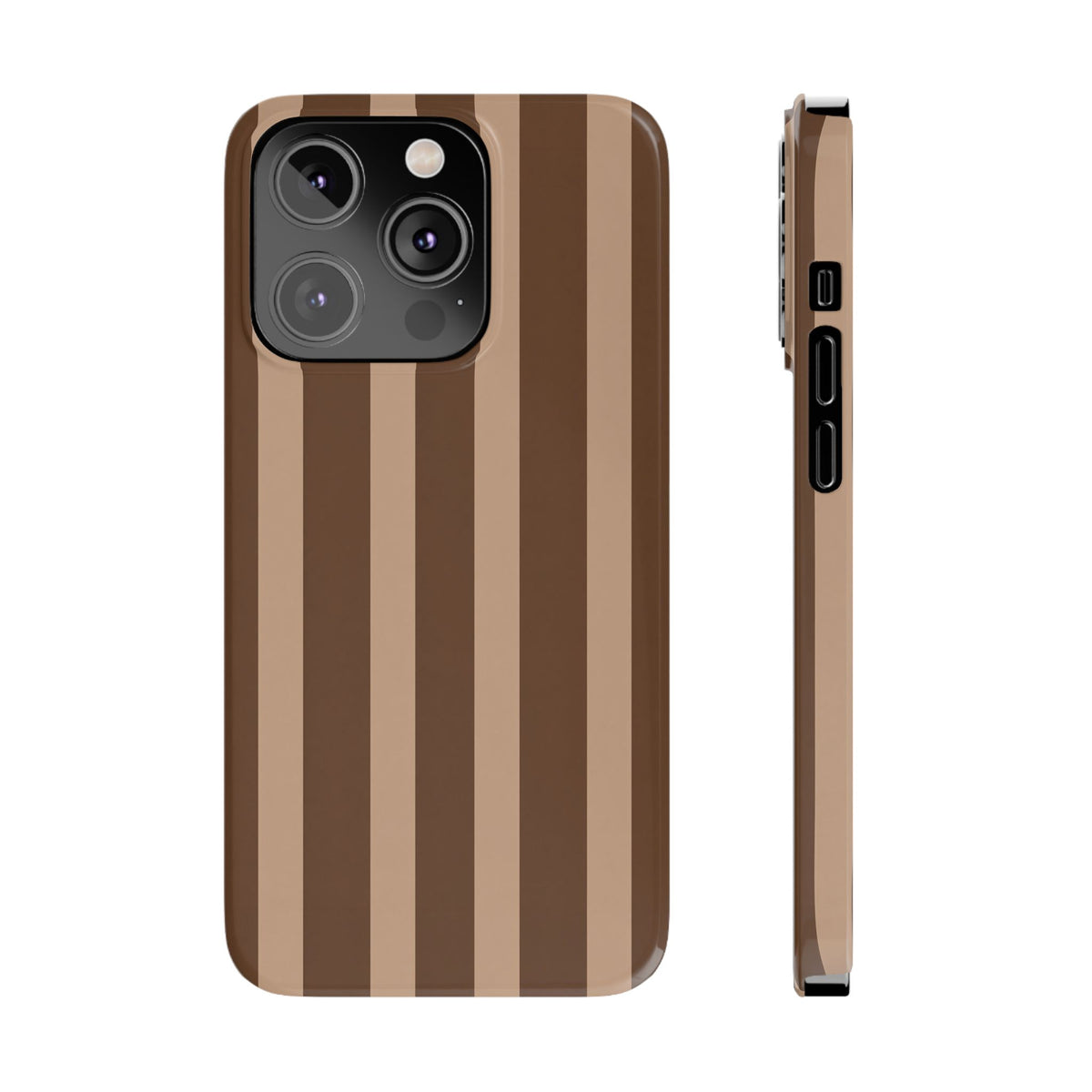 Retro Brown Stripes— Slim iphone Case