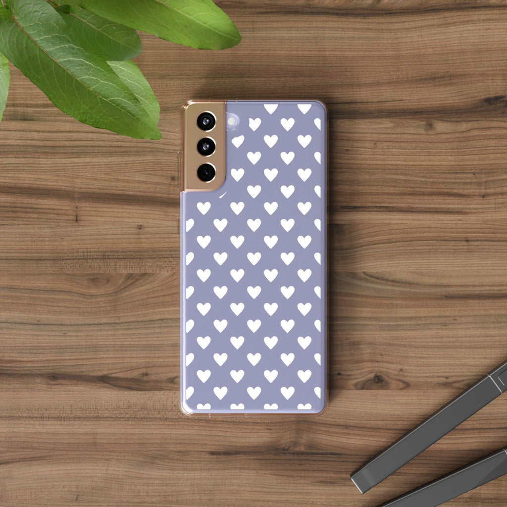 White Heart Pattern — Clear Phone Case