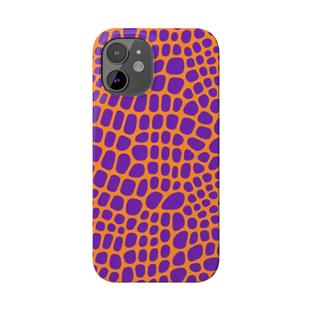 Purple & Orange Gator — Slim iphone Case