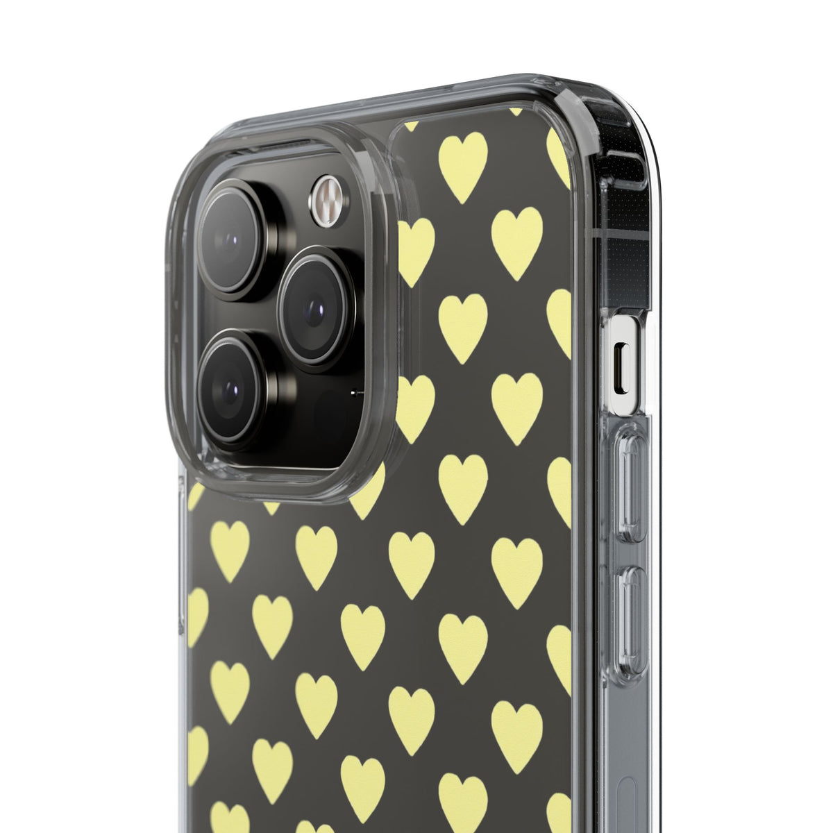 Yellow Heart Pattern — Clear Phone Case