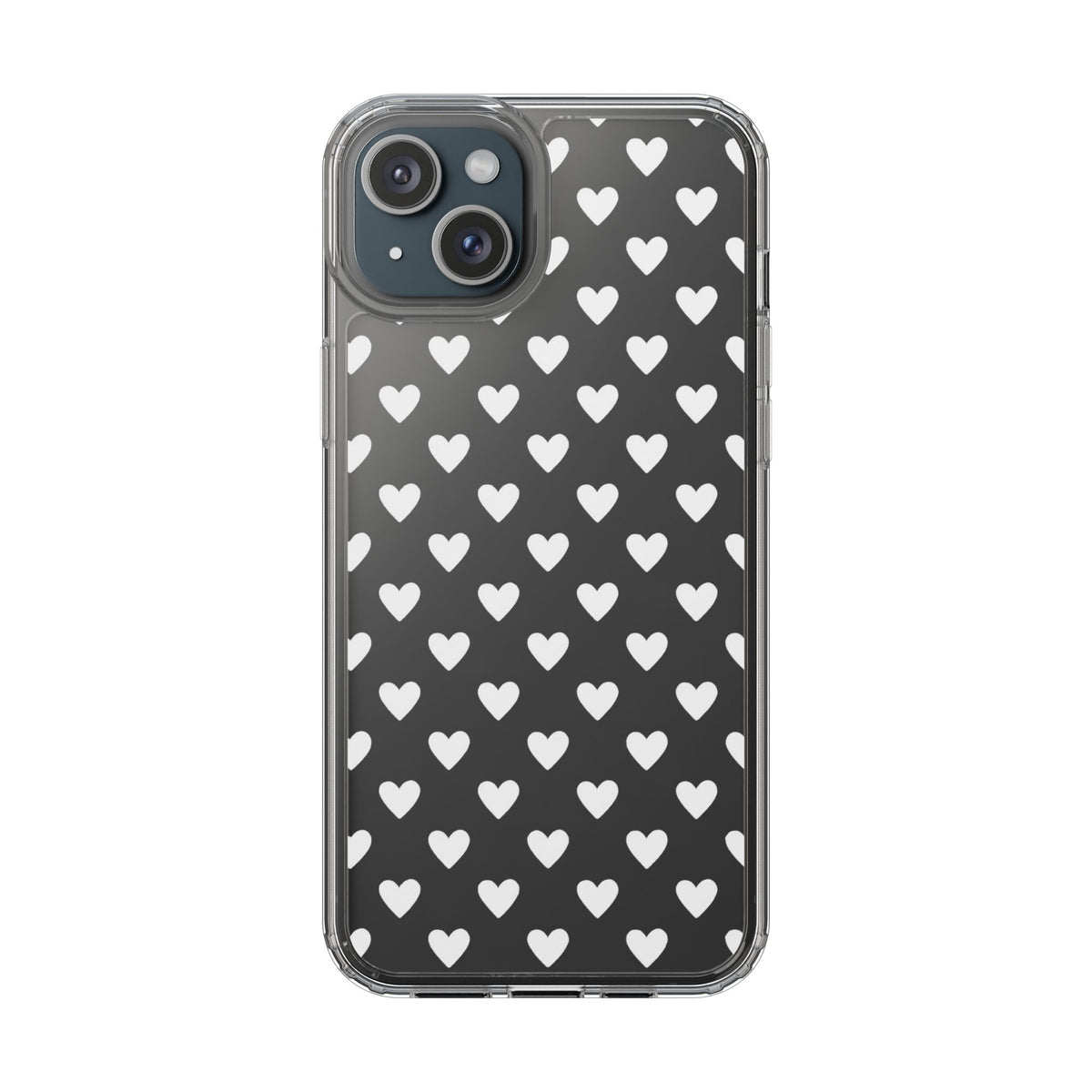 White Heart Pattern — Clear Phone Case