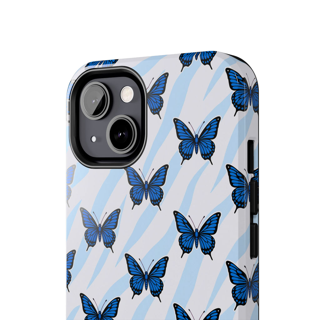 Blue Butterfly and Zebra— Tough Phone Case