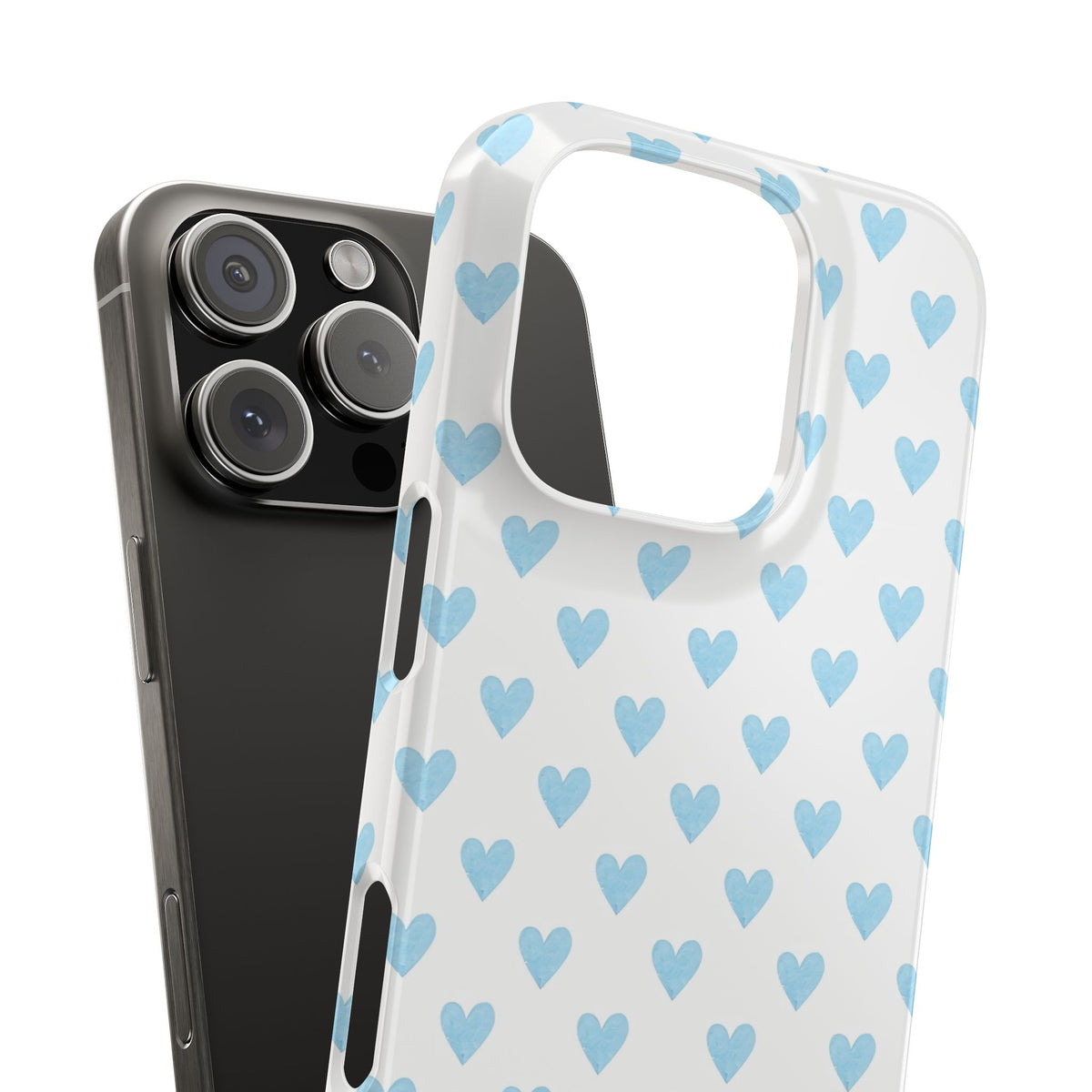 Blue Heart Pattern - Slim iphone Case