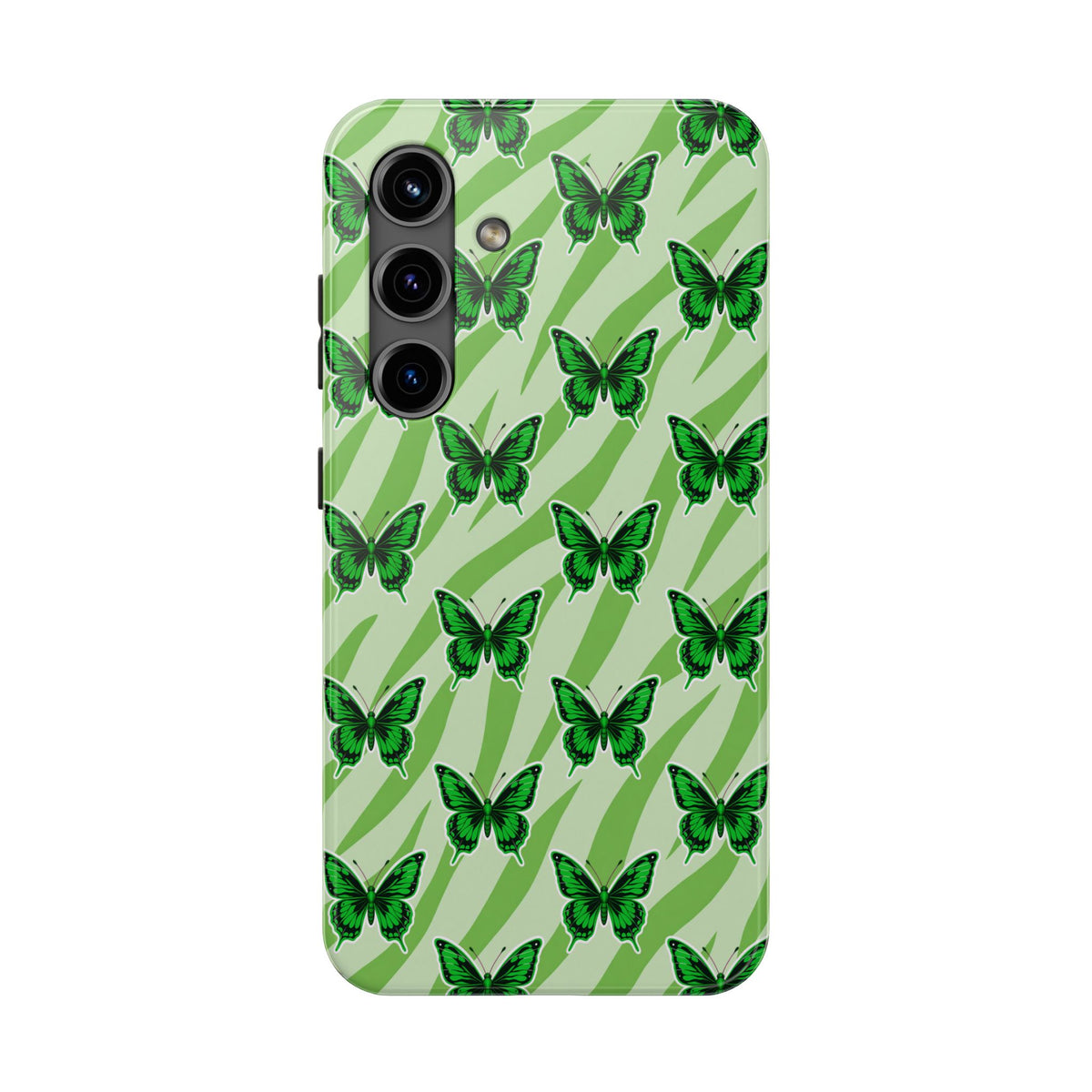 Green Butterfly and Zebra —Tough Phone Case