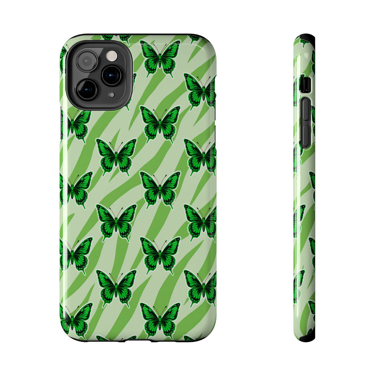 Green Butterfly and Zebra —Tough Phone Case