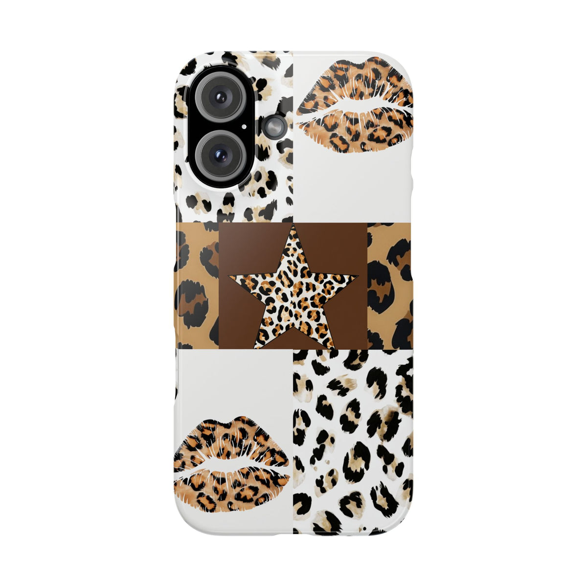 Leopard Kiss Patchwork—  Slim iphone Case