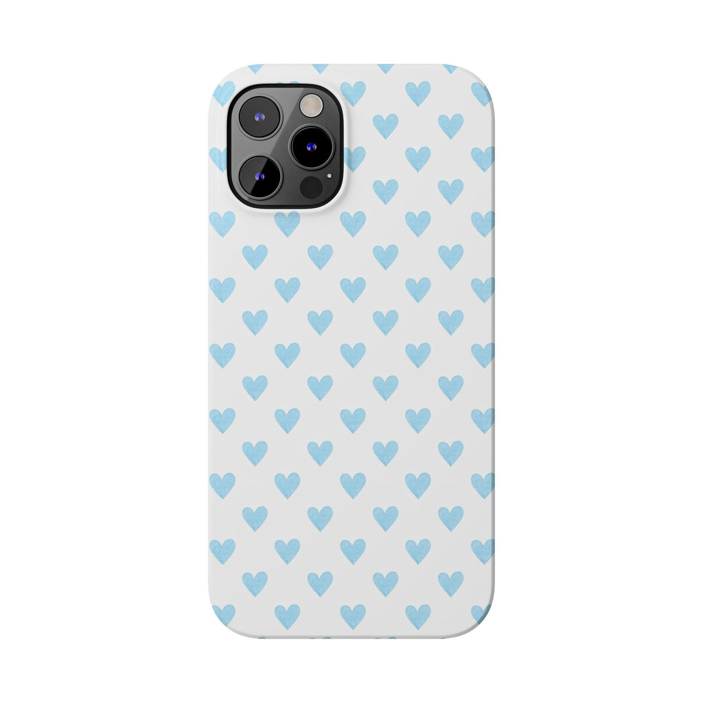 Blue Heart Pattern - Slim iphone Case