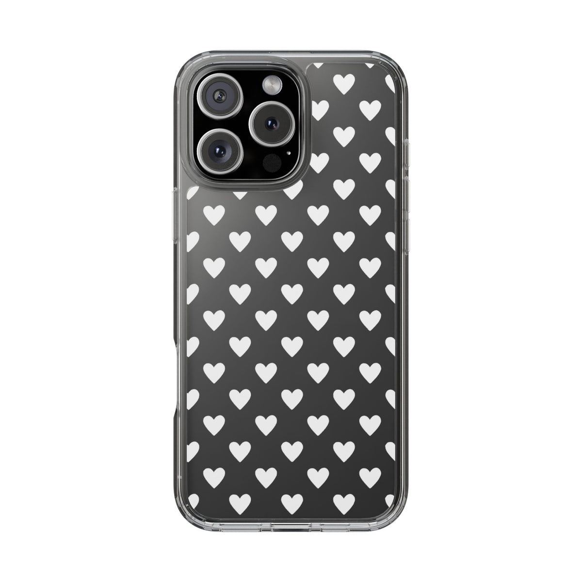 White Heart Pattern — Clear Phone Case