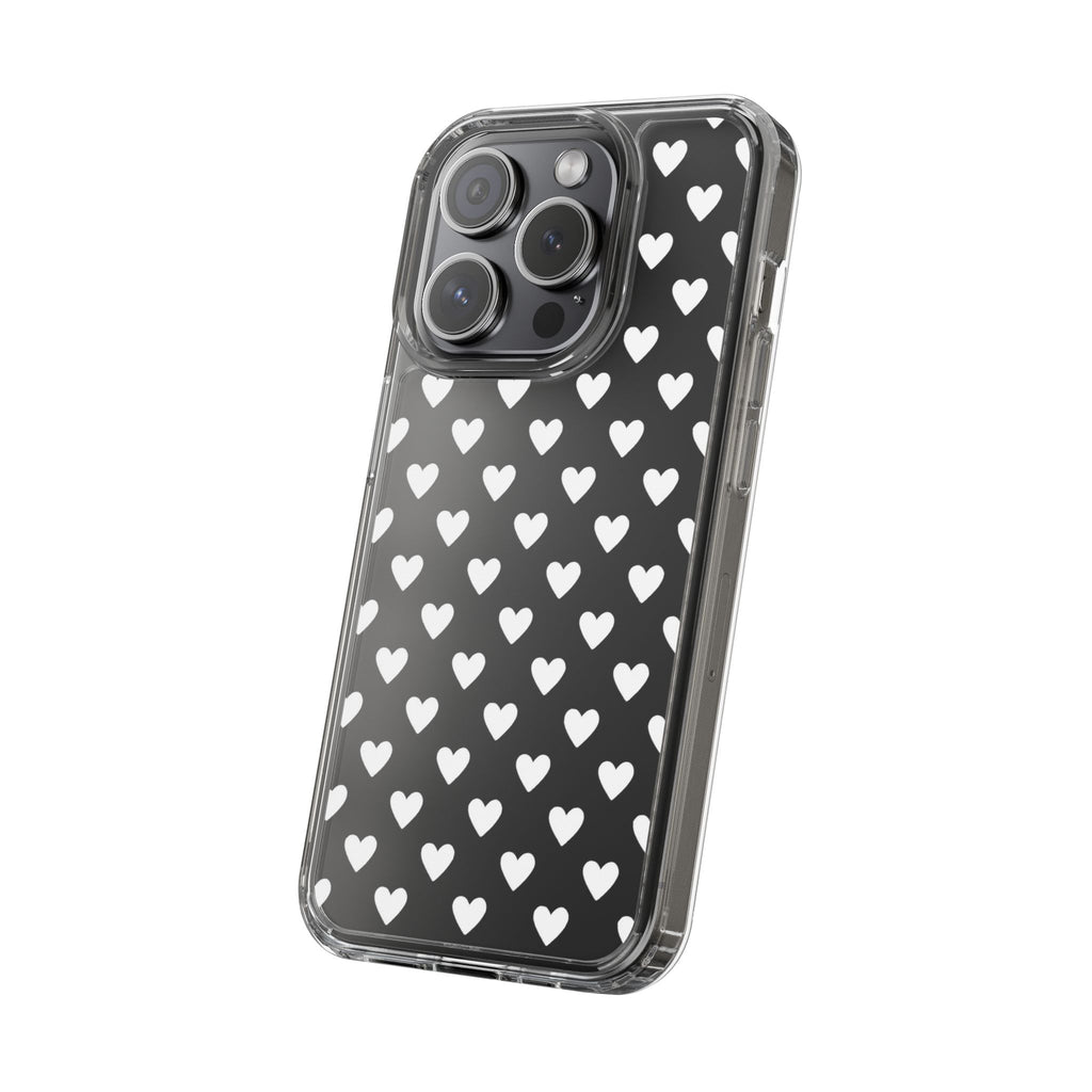 White Heart Pattern — Clear Phone Case