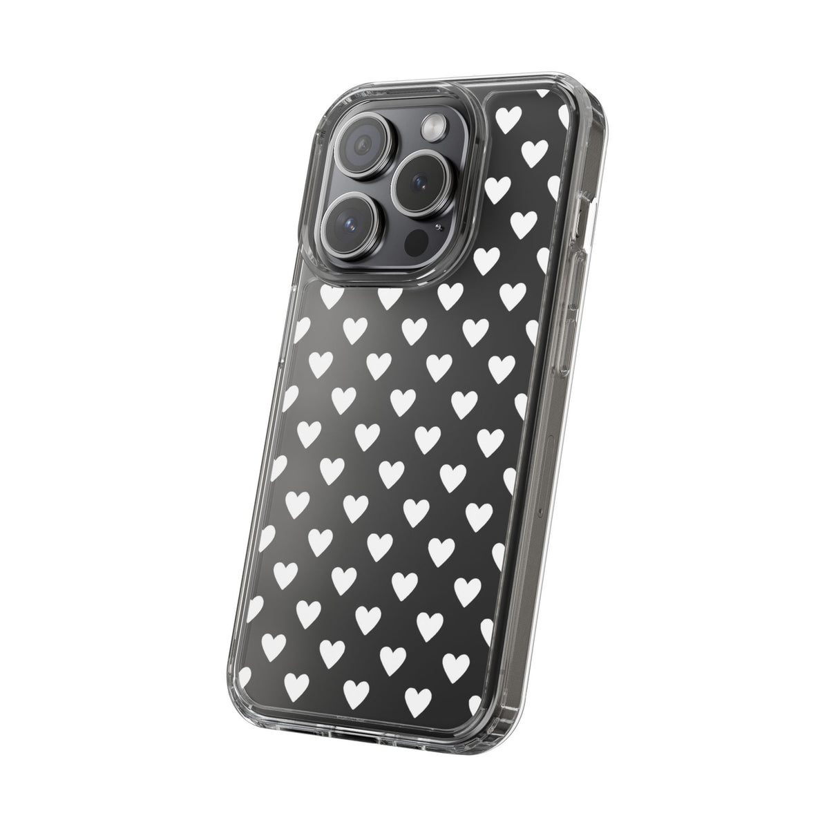 White Heart Pattern — Clear Phone Case
