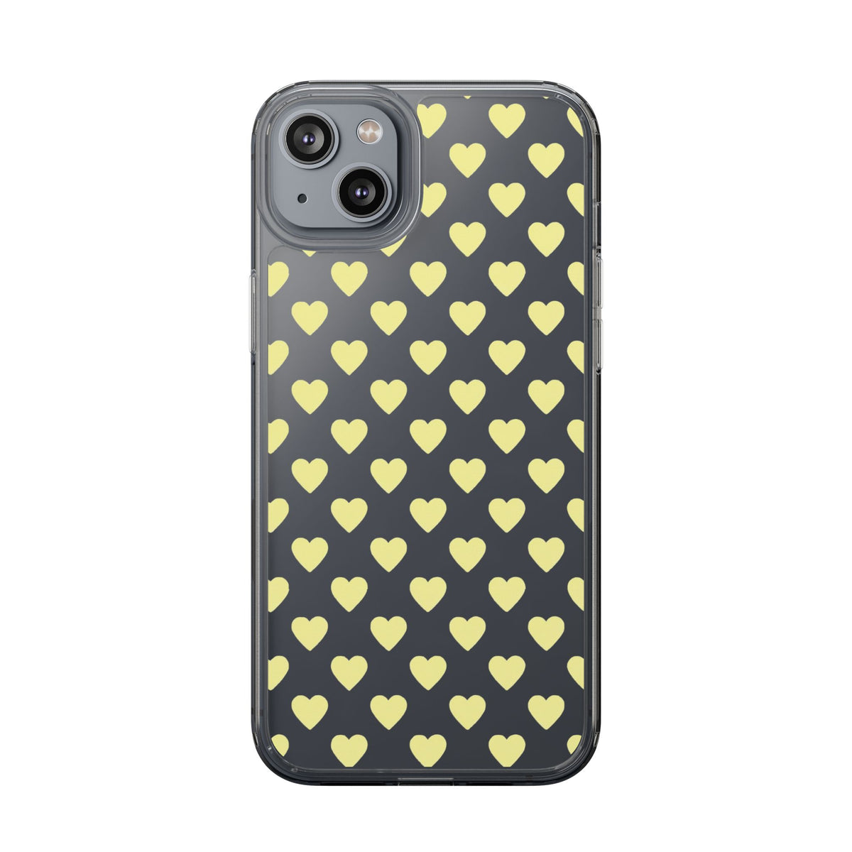 Yellow Heart Pattern — Clear Phone Case