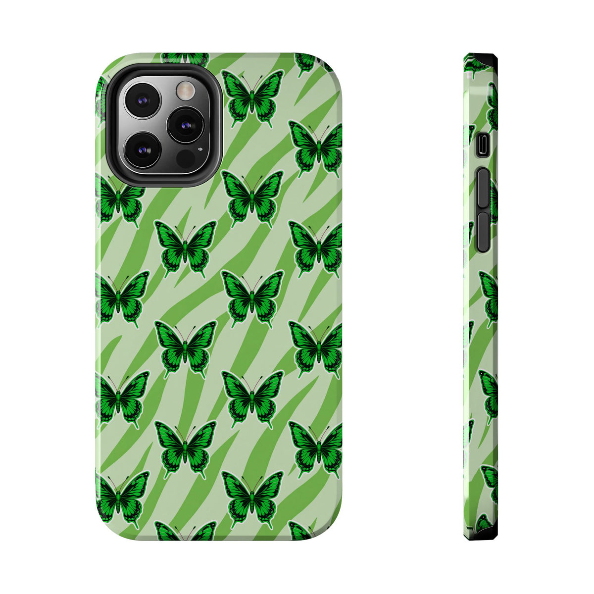 Green Butterfly and Zebra —Tough Phone Case