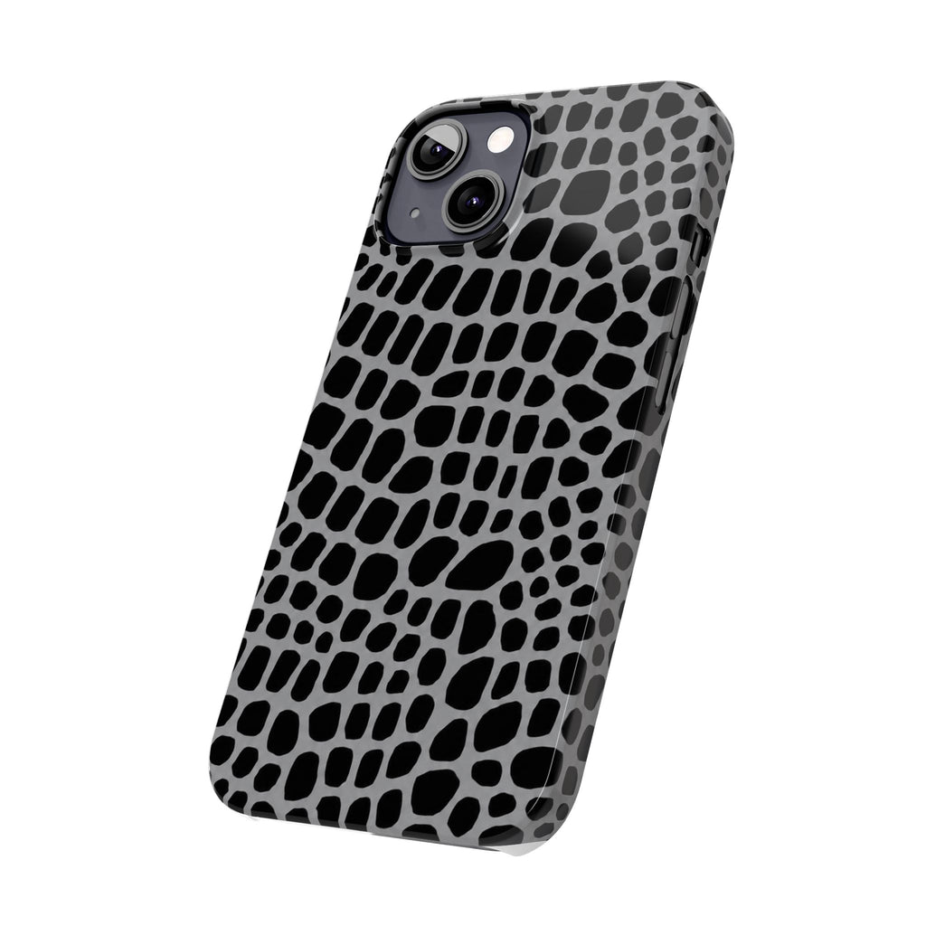 Black & Grey Gator - Slim iphone Case
