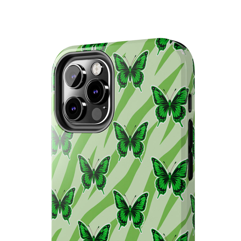 Green Butterfly and Zebra —Tough Phone Case