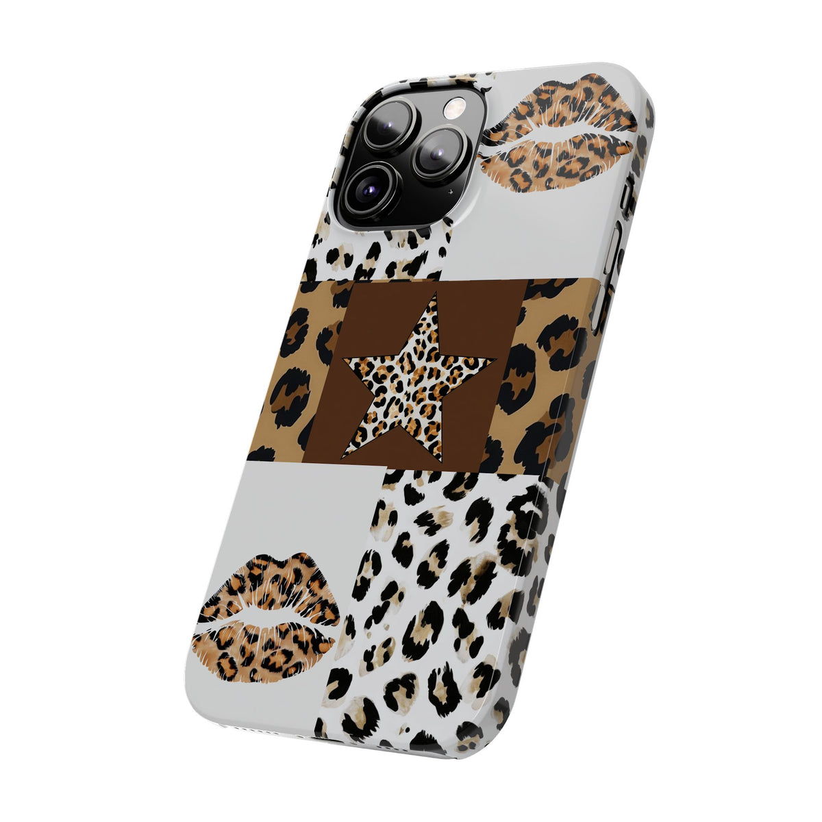 Leopard Kiss Patchwork—  Slim iphone Case